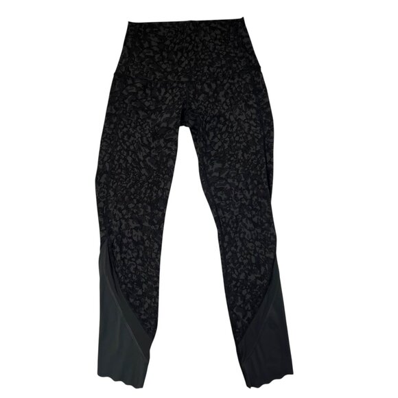Lululemon Wunder Under Crop High Rise Scallop Hem Leggings Black Size 4 - Picture 1 of 6